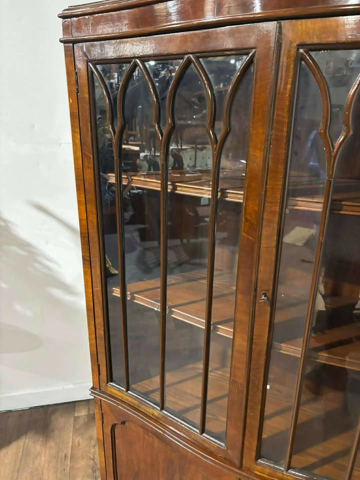 Vintage Mahogany Glazed Bookcase