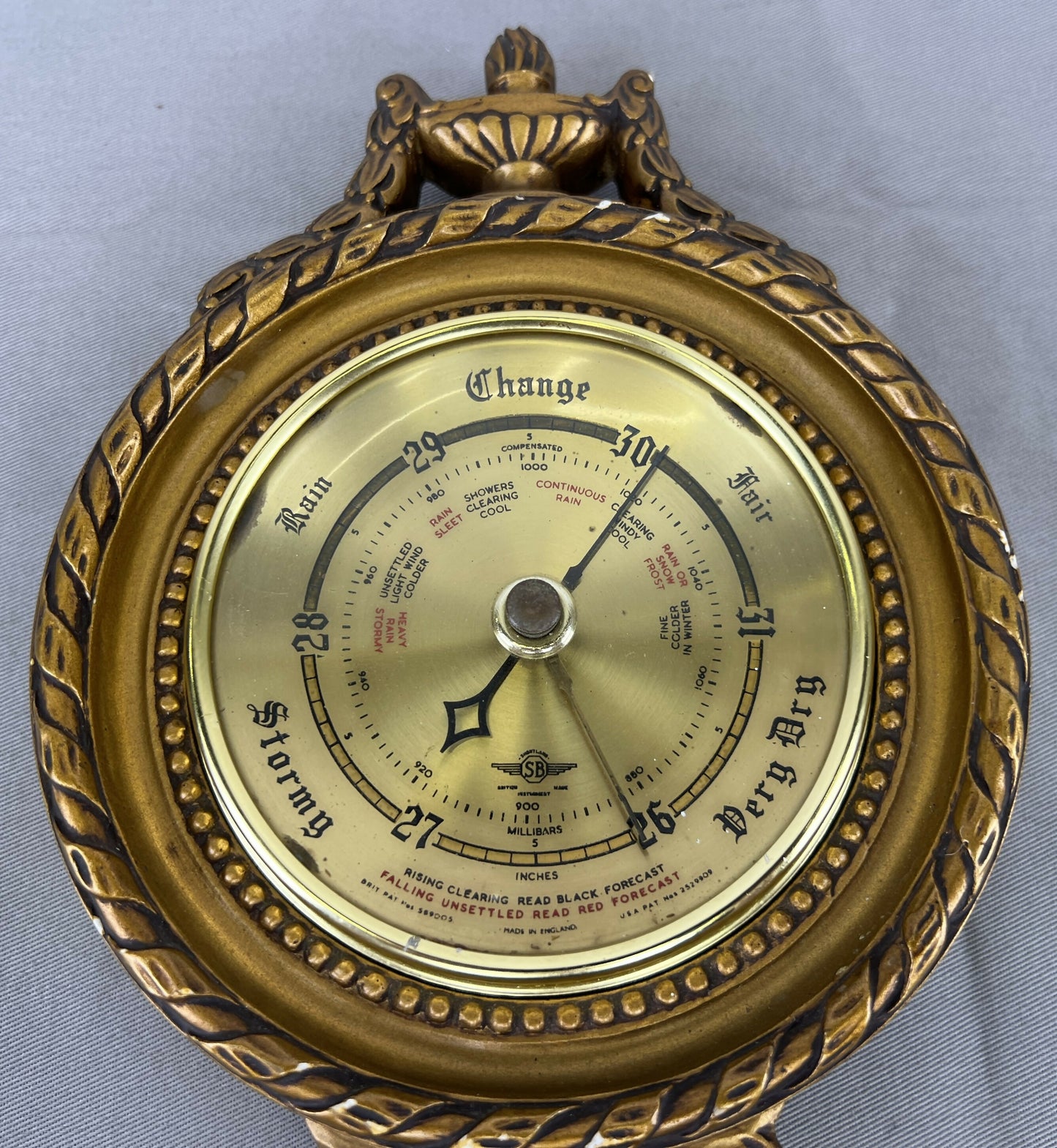 Barometer Vintage French Wall Weather Station Thermometer & Hygrometer LOT 6434