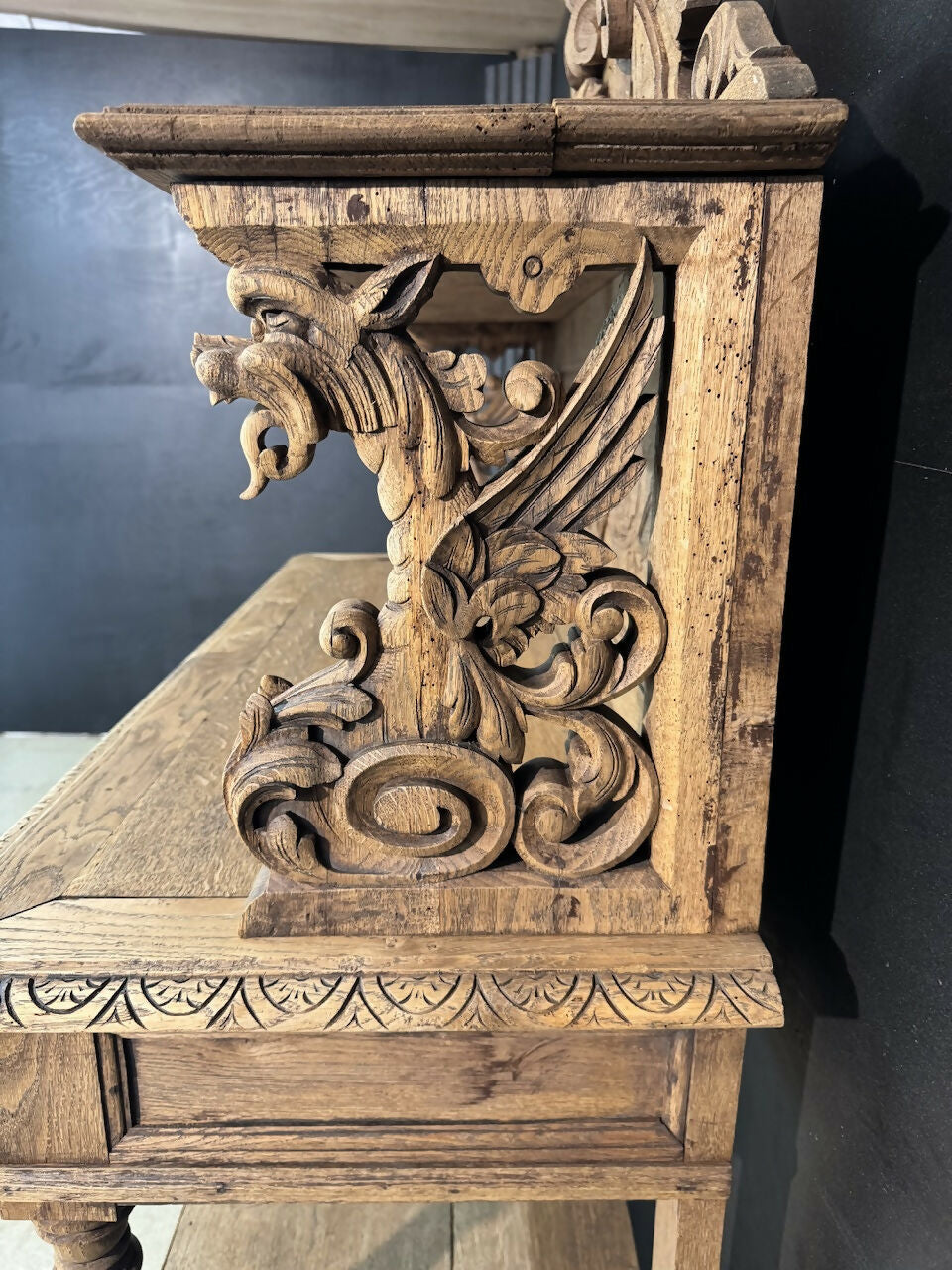 French 19th Century Carved Oak Buffet