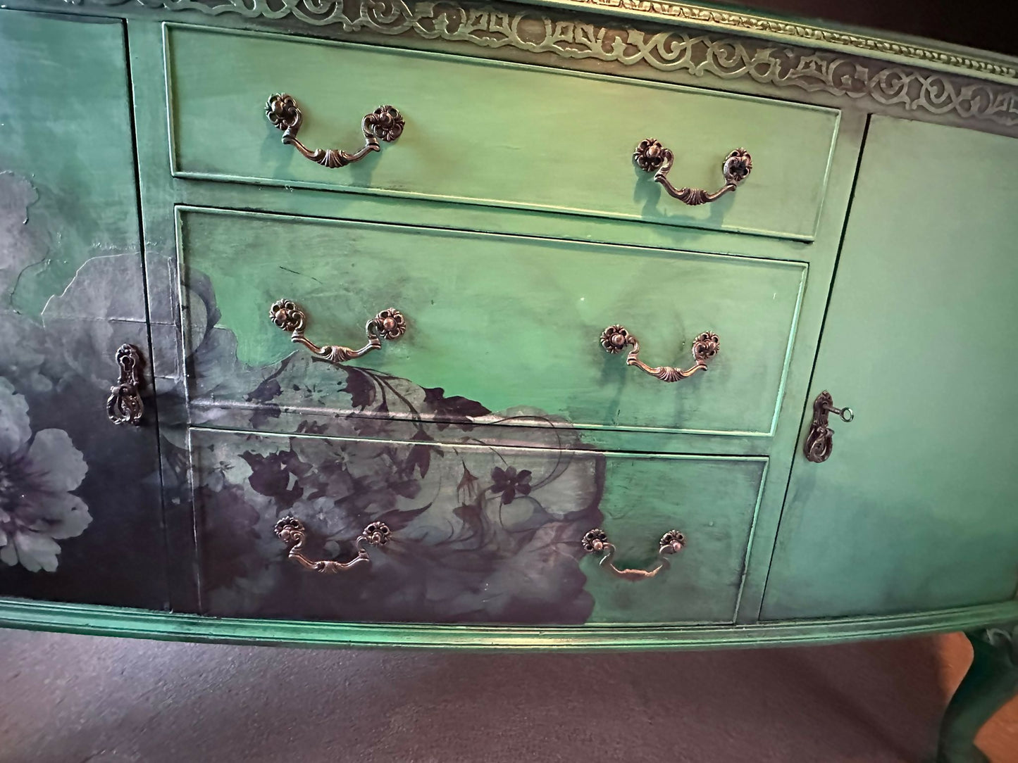 Vintage Green Sideboard