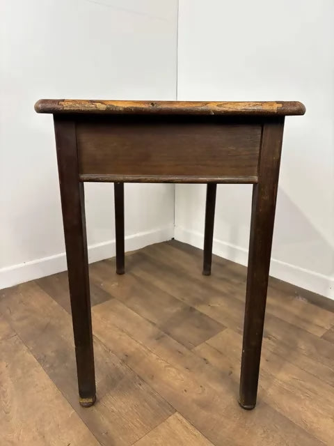 Vintage Oak Rustic Table With Drawer
