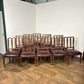 Set Of Twelve Mahogany Dining Chairs With Burgundy Leather Upholstered Seats