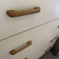 Vintage Teak Cream Bedroom Tallboy Chest Mid Century Drawers Nursery Storage