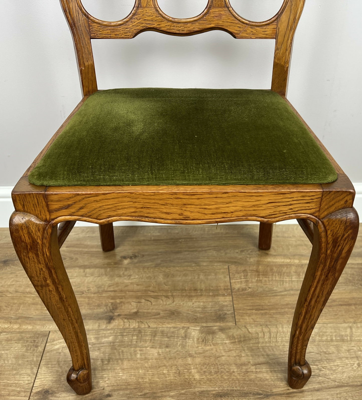 Dining Chairs Vintage French Louis Style Oak Set of 4 Upholstered Seats LOT 6347