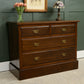 Edwardian Stained Pine Chest of Drawers - 2 Over 2 - Mahogany Finish