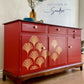 Midcentury Striking Stag Minstrel Mahogany Sideboard