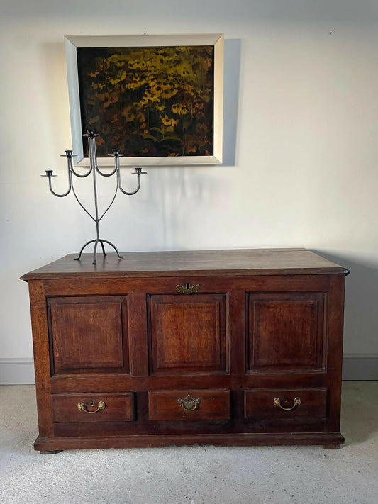 An antique 18th century mule chest / blanket box