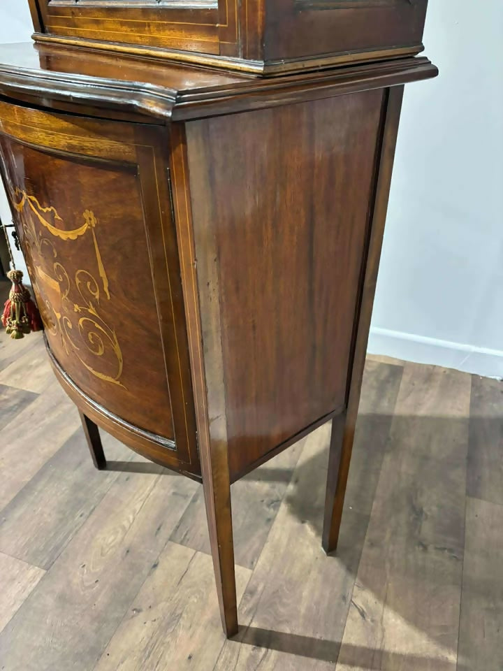 Edwardian Inlaid Mahogany Sheraton Revival Display Cabinet