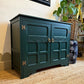 Newly refurbished small solid wood sideboard green