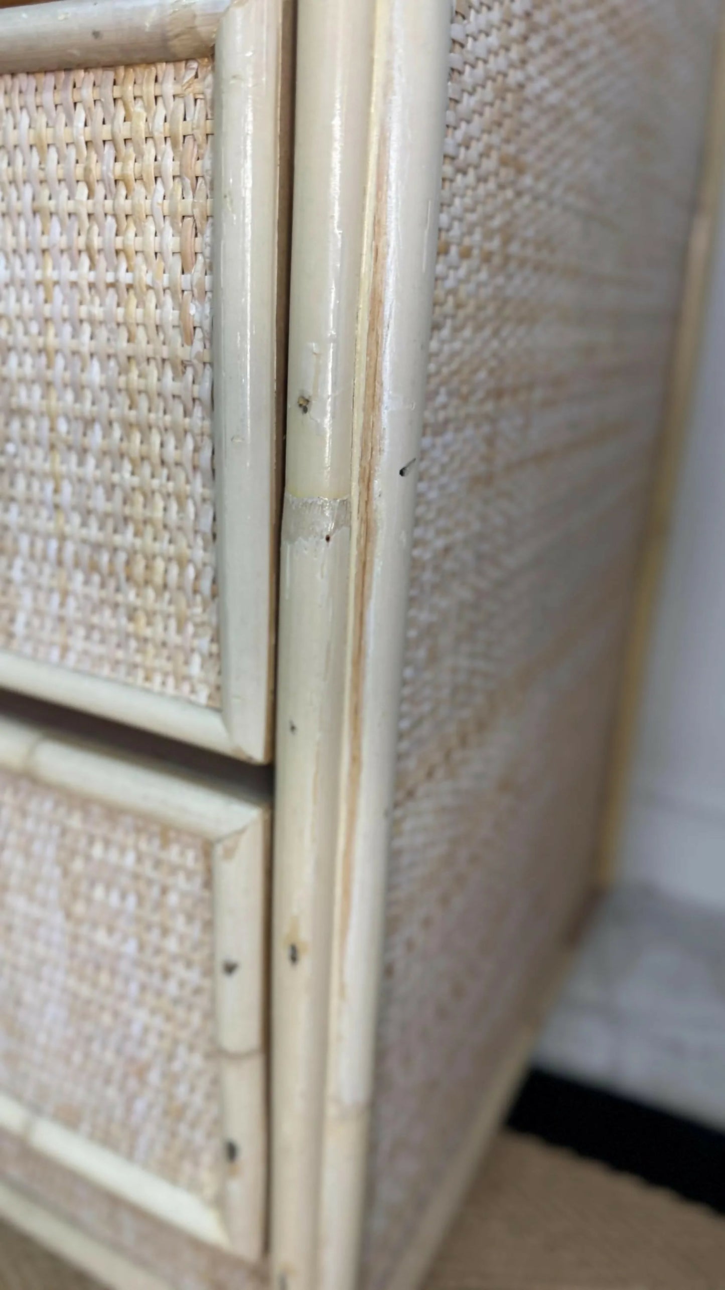 Mid century retro vintage chest of drawers wicker