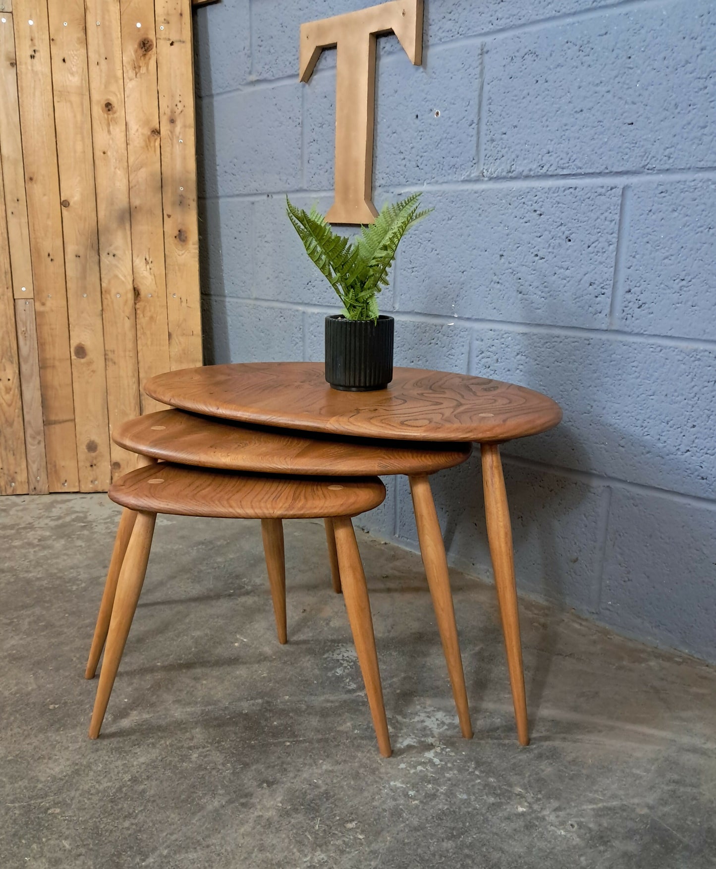ERCOL PEBBLE TABLES ~ MID CENTURY ~ VINTAGE ~ RESTORED