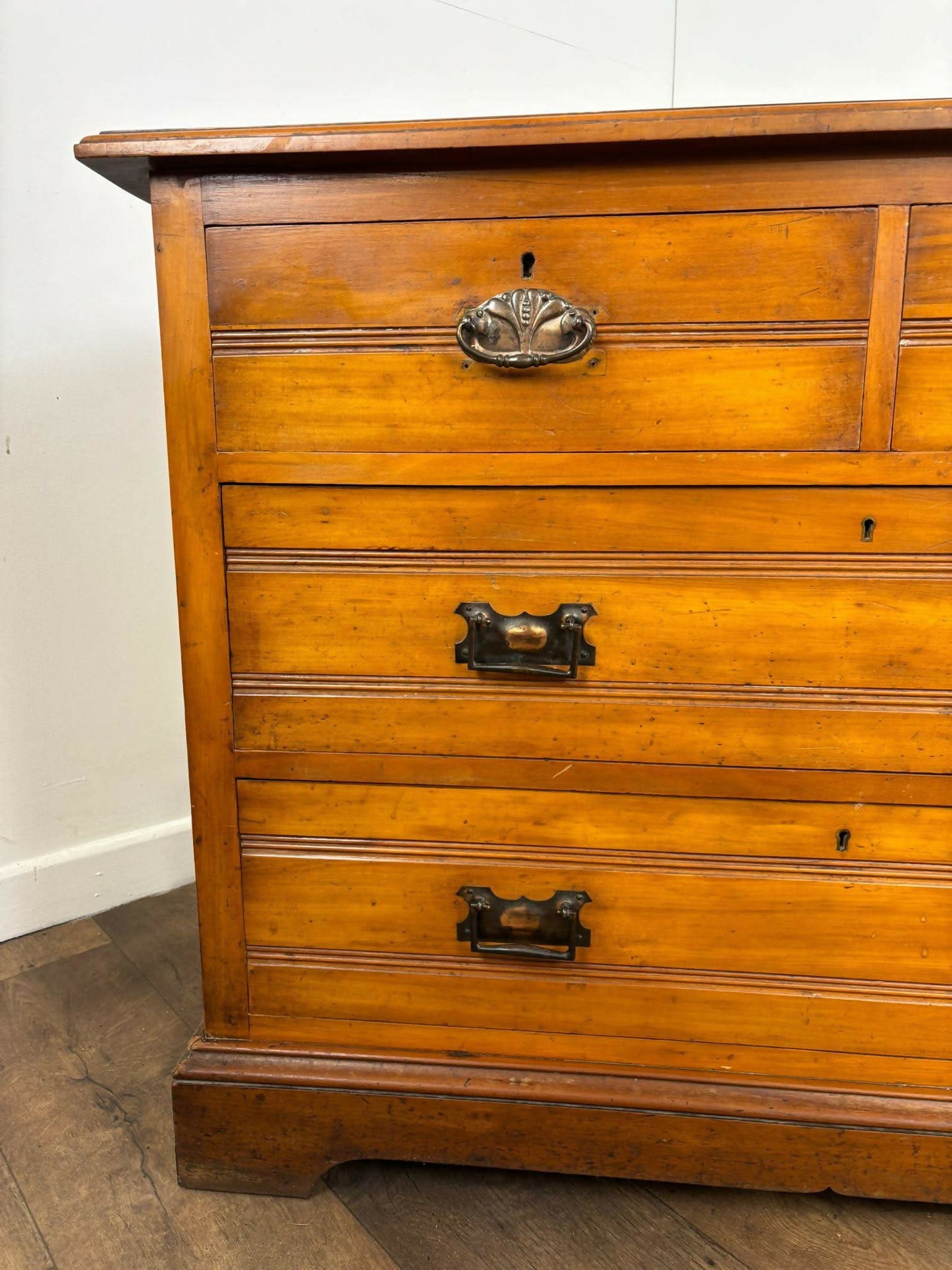Edwardian Art Nouveau Style Satin Walnut Chest