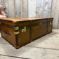 XL Tan Leather English Coffee Table Trunk