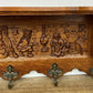 Coat Rack Vintage French Carved Oak Wall Mounted 6 Hooks Rack Hanger LOT 6205