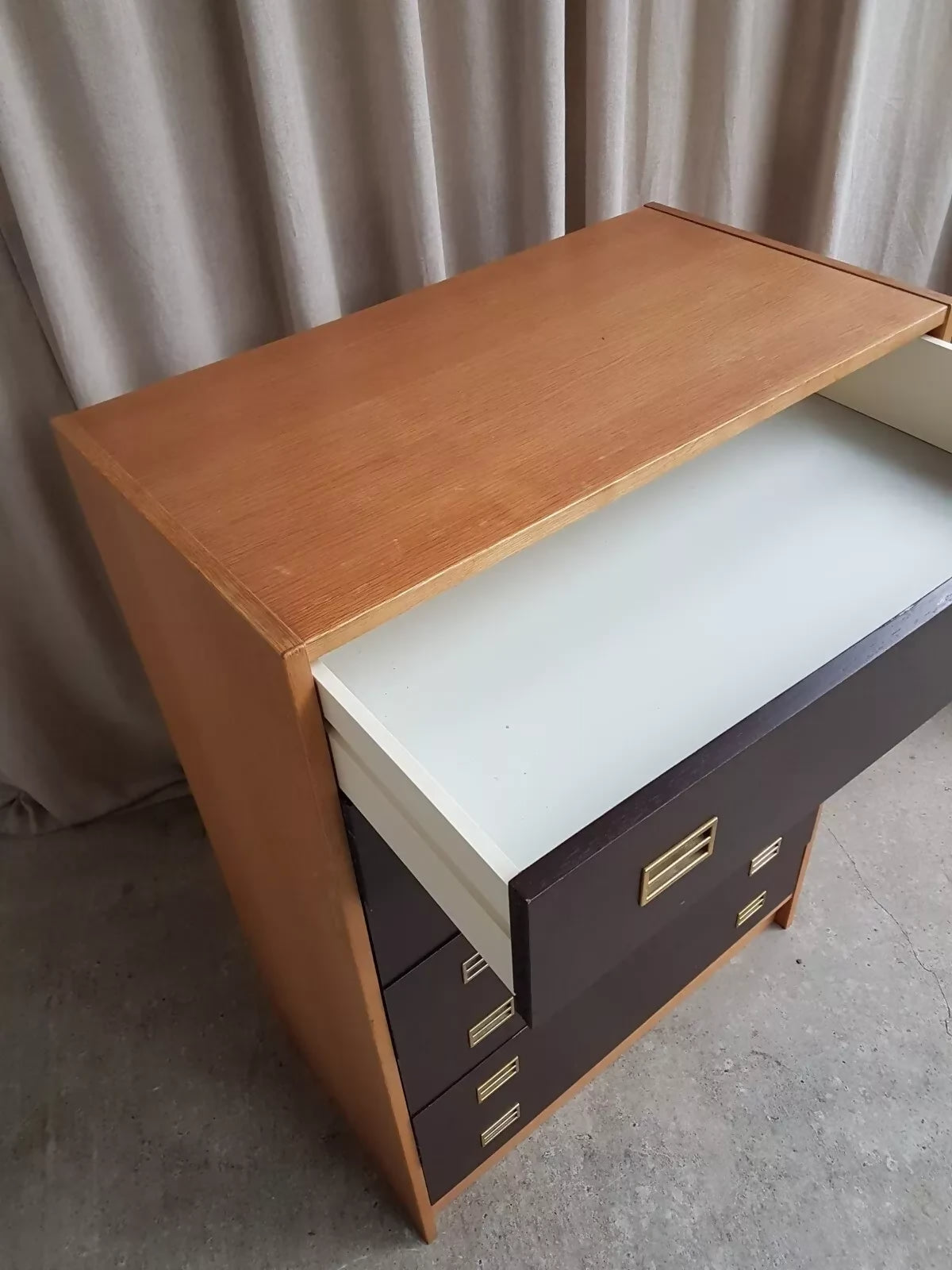 Vintage Mid Century Danish Domino Mobler Scandi Tallboy Chest Of Drawers Retro R613