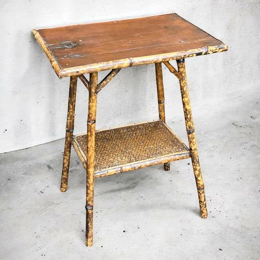 Antique two tier Bamboo side table