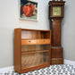 Nathan Teak Slimline Bookcase Wall Unit with Glass Doors and Two Drawers