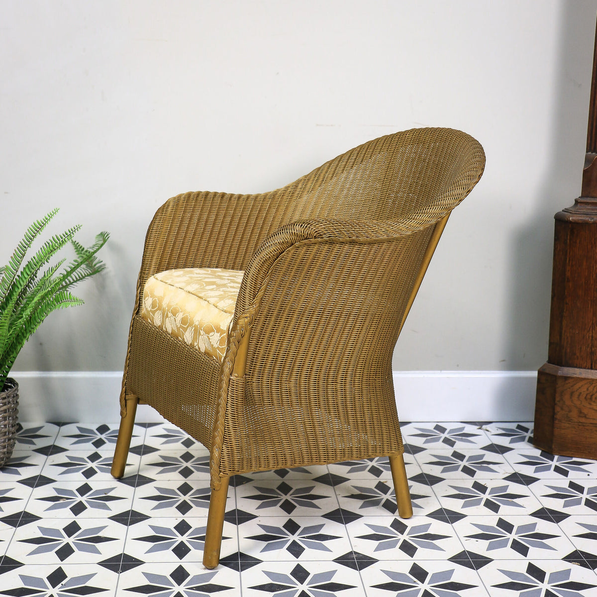 Lloyd Loom Lusty Woven Chair 1950s with Rare Sprung Seat