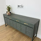 PAINTED TO ORDER Refinished Vintage Large Nathan Sideboard Drinks Cabinet In Deep Dusky Olive Green