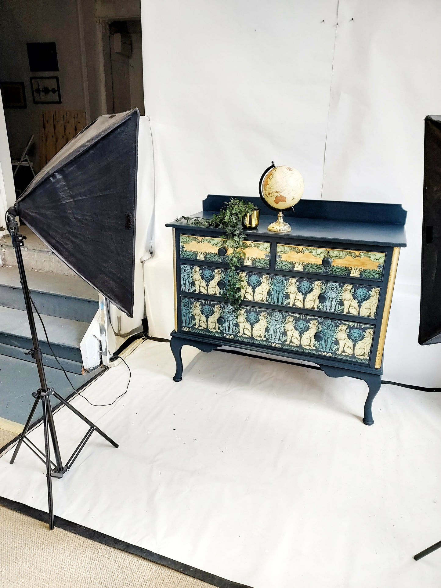 Stunning decorated chest of drawers - gothic creatures design