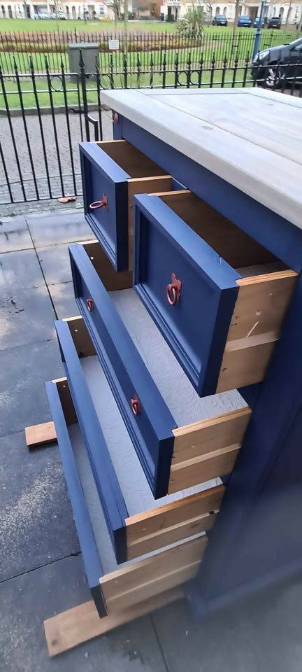 Tall Blue Chest of Drawers