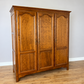 Wardrobe Vintage French Style Oak Triple Door Carved Armoire Cabinet LOT 6525