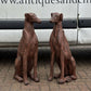 Life Size Pair Of Whippet / Greyhound Vintage Garden Statues.