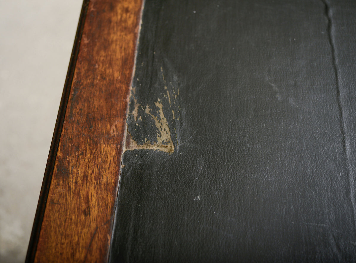 Antique Mahogany Writing Table Desk with Leather Top