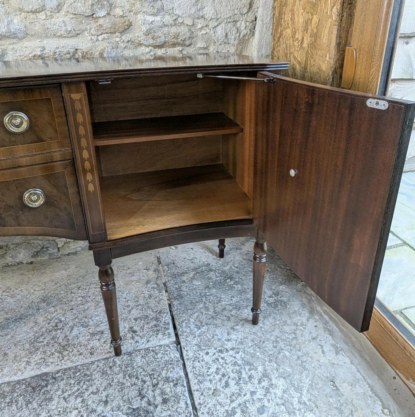 Regency Style Mahogany Sideboard with Drawers - Serpentine