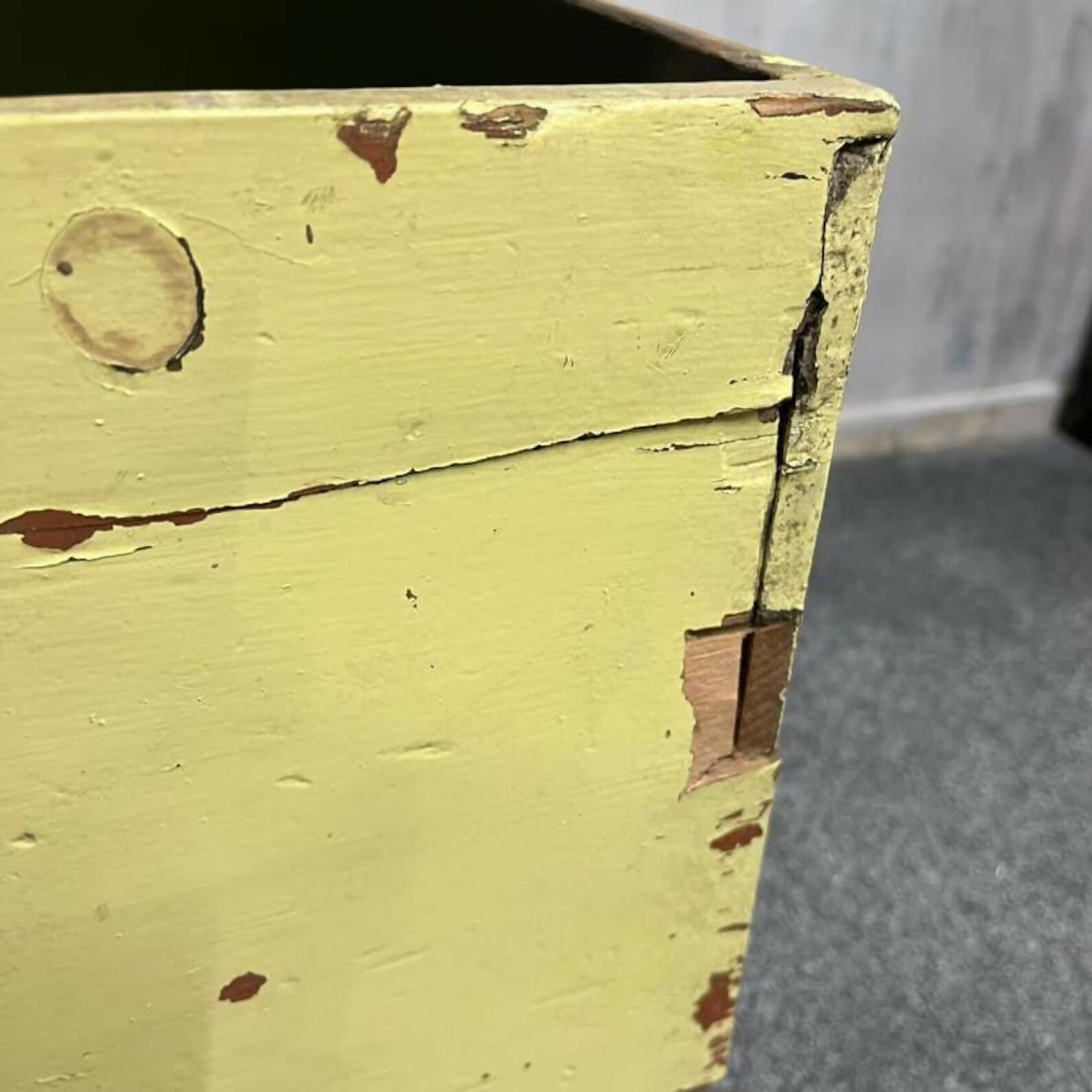 Vintage Early 20thC Rustic Painted Chest of 2 Over 3 Drawers Great Patina