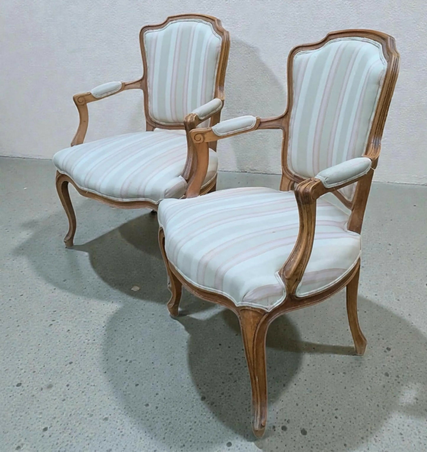 Louis XVI style vintage carved arm chairs