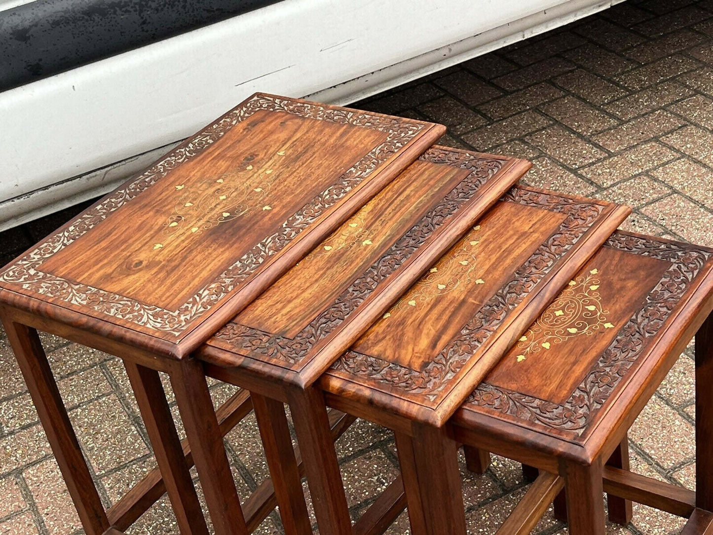 Vintage Oriental Nest Of Tables, Perfect Coffee / Lamp Tables