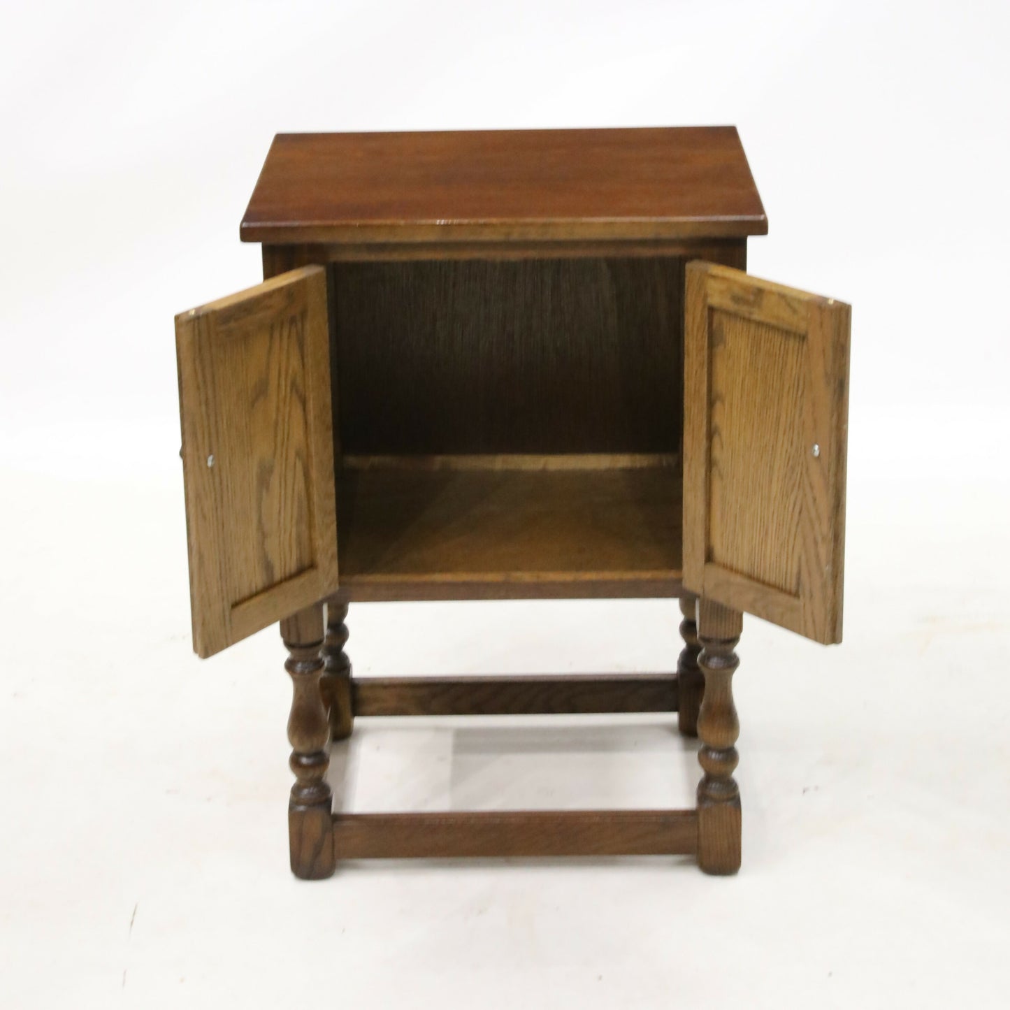 Old Charm Pedestal Cabinet Cupboard Linenfold Doors Tudor Brown FREE DELIVERY. SBR9087/0805D