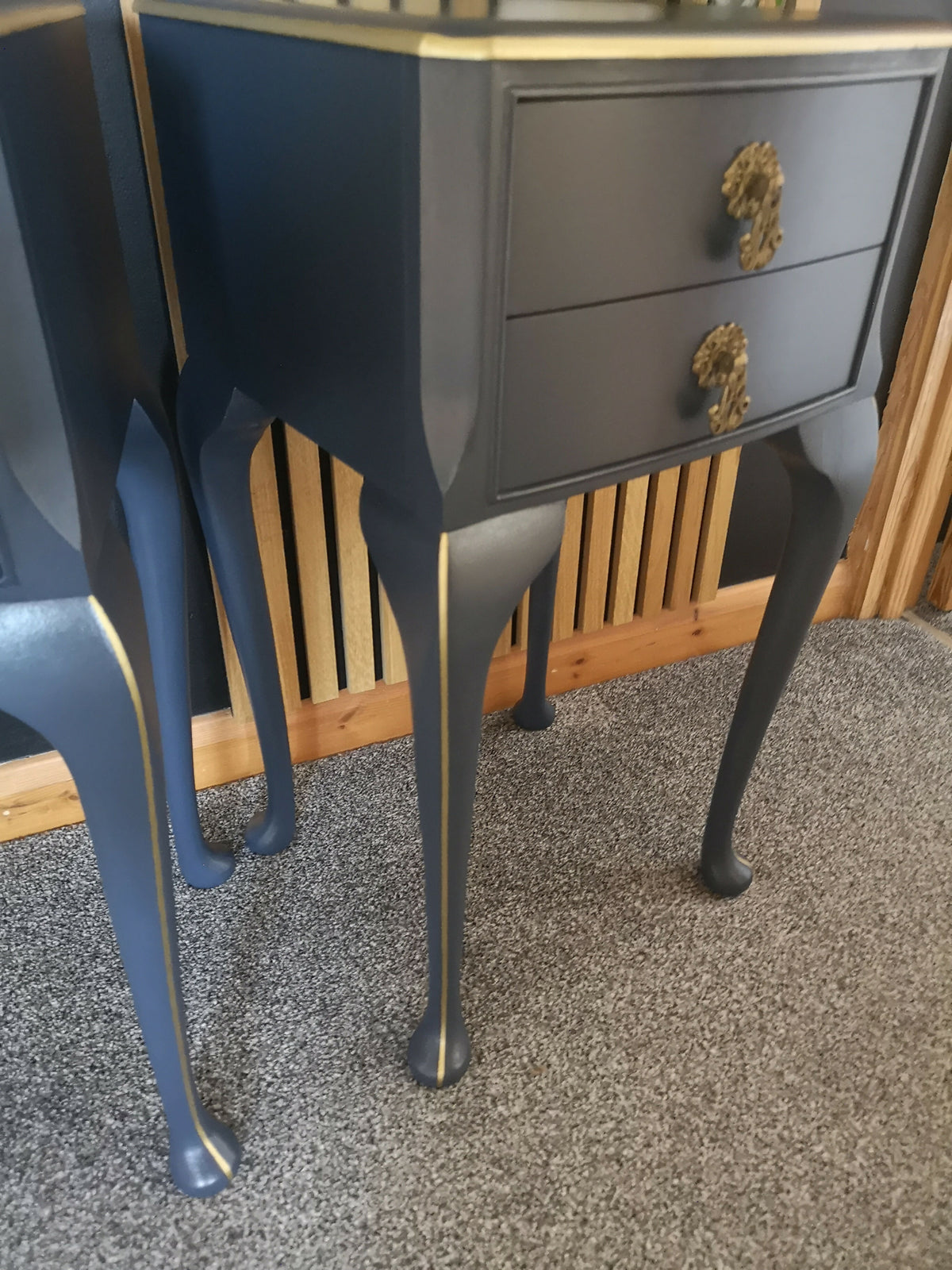 Navy blue bedside tables