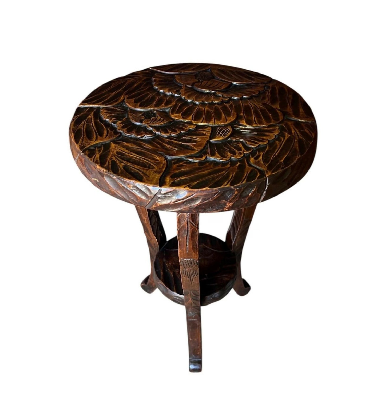 Liberty & Co. Antique Hand-Carved Side Table