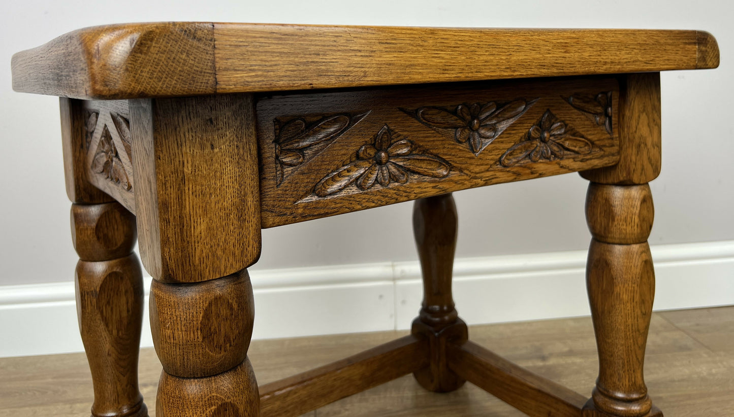 Pair of Bedside Tables Vintage French Oak Nightstands Carved Cabinets LOT 6212