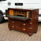 Mahogany Vintage Campaign Secretaire Chest Of Drawers.