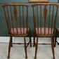 4 Edwardian Stick Splat Back Chairs with Dusky Pink Seats - SKU 208