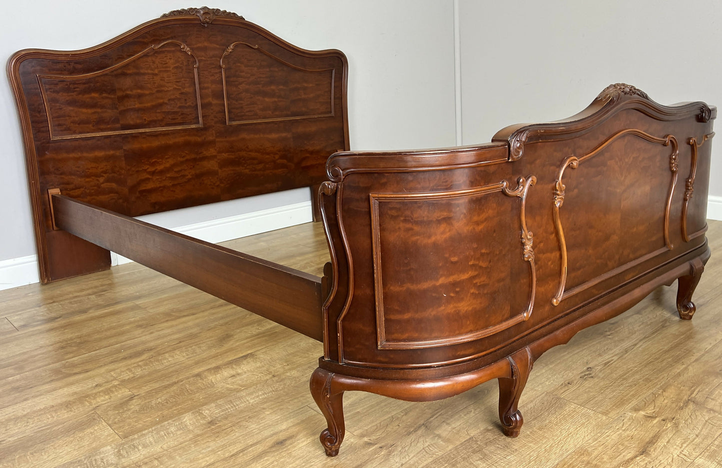 Bed Vintage French Louis XVI King Size Bed Frame Carved Headboard LOT 6403