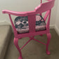 Antique Upcycled Corner Chair with Skull & Flower pattern seat