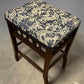 Vintage Upholstered Stool Wooden Frame Turned Legs Spindle Detail 54cm Height