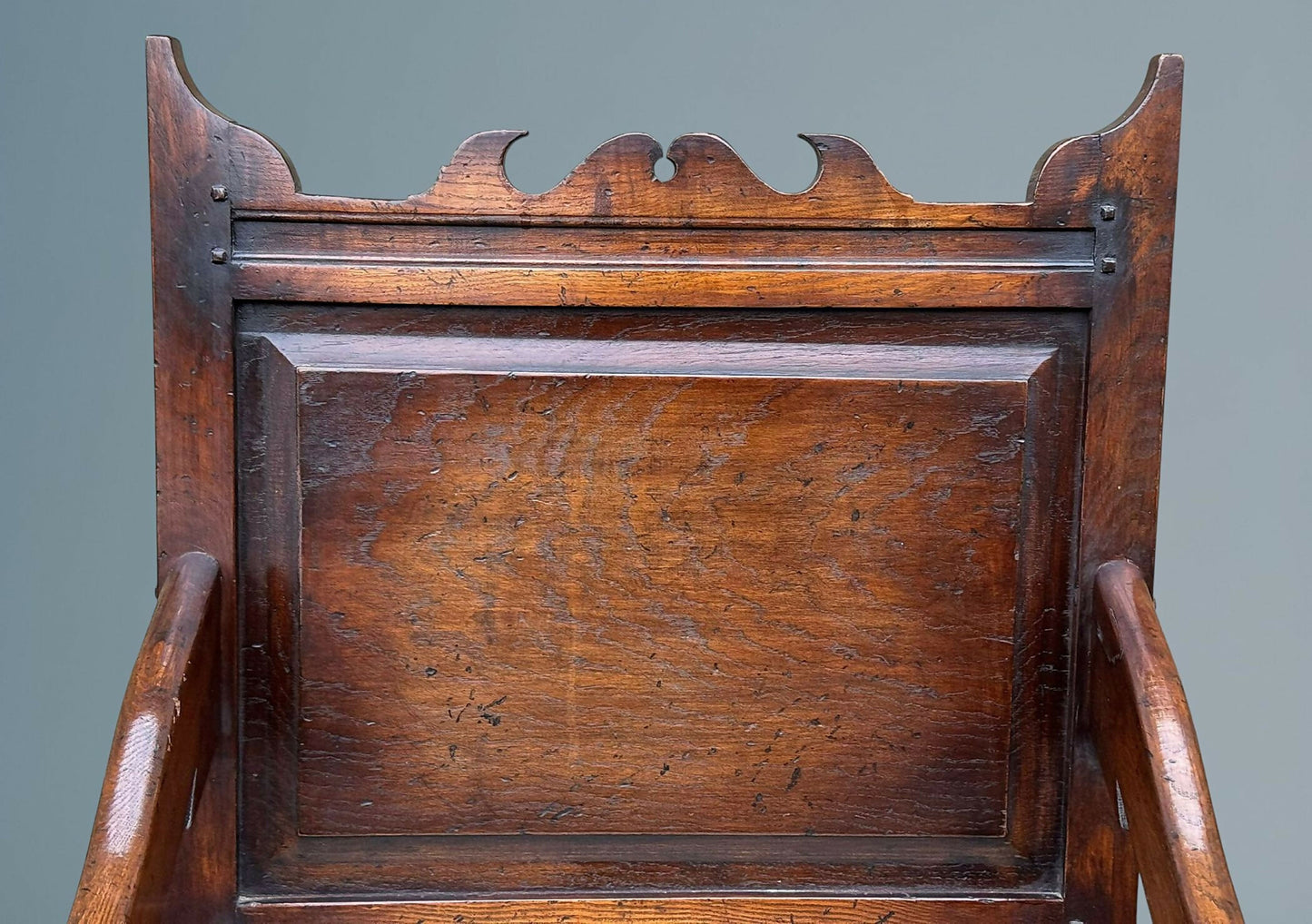 Set of Six Oak Dining Chairs 4+2