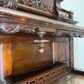 Sideboard Antique French Style Walnut Marble Display Cabinet Cupboard LOT 3576