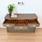 Refinished minimalist neutral taupe brown Nathan sideboard, mid century modern, tv stand, media unit, teak drinks cabinet, cocktail, console