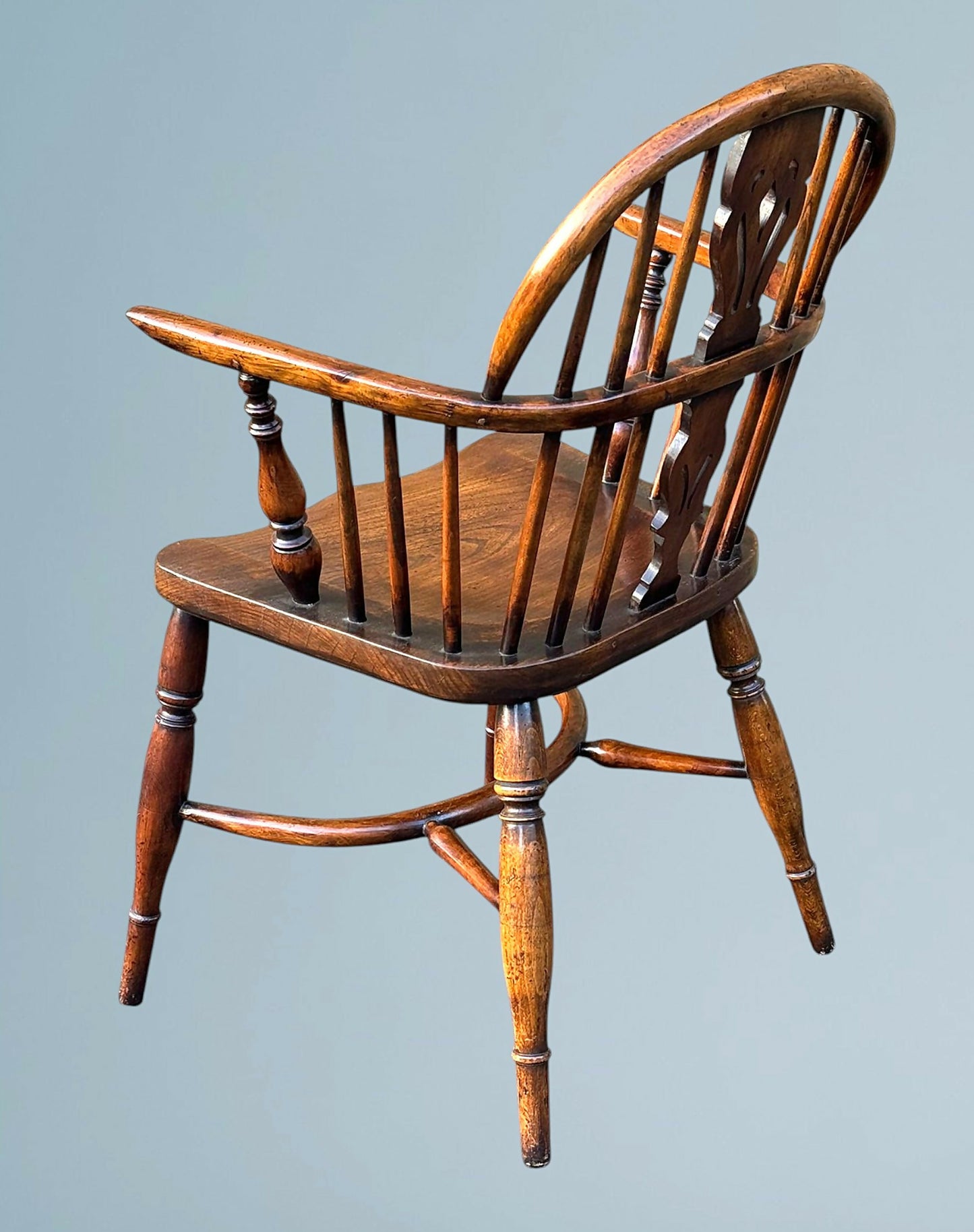 Yew Wood Low Back Windsor Arm Chair