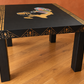 THE AFRICAN ASPECTS UPCYCLED - ONE-OFF FURNITURE ART Black table with stunning African woman/map feature -Giving furniture a second life with soul