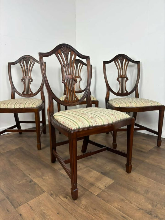 Set of Four Reproduction Chippendale Style Mahogany Dining Chairs