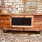 Rustic Reclaimed Wood Kitchen Island – Handmade Mobile Prep Table with Storage
