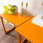 Pair of Bright Orange Side Tables/End Tables with Bobbin Details