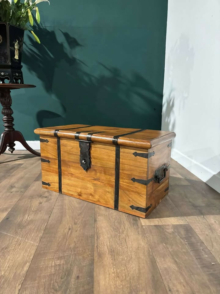 Iron Banded Acacia Wood Chest5